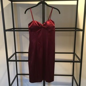 Satin Ruby Mini Dress